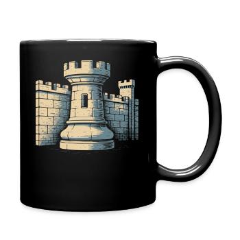Joueur d’échecs Tour Château Wall Design - Mug uni - noir - Droite