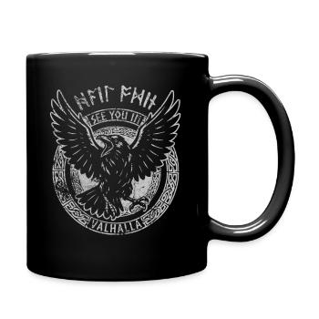 Odin Rabe - See you in Valhalla - Mythologie - Tasse einfarbig - Schwarz - Rechts