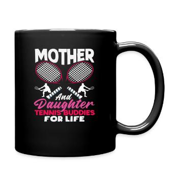 Tennis Spielerin Mutter Und Tochter Tennis - Tasse einfarbig - Schwarz - Rechts