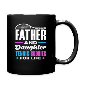 Père et fille Joueur de tennis à vie - Mug uni - noir - Droite