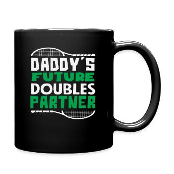 Le futur partenaire de double du joueur de tennis papa - Mug uni - noir - Droite