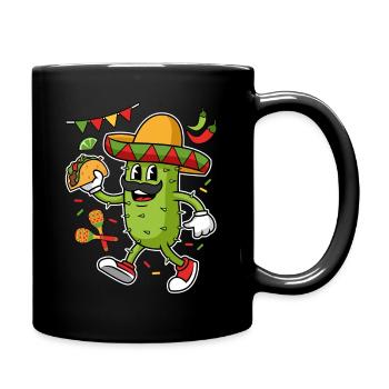 Mexique Maracas Sombrero Hat Tacos Cactus - Mug uni - noir - Droite