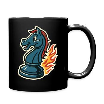 Chevalier d’échecs en flammes drôle - Mug uni - noir - Droite