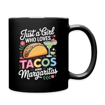 Tacos und Margaritas Mädchen Shirt - Tasse einfarbig - Schwarz - Rechts