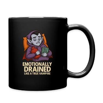 Emotionally Drained Vampire Halloween - Full Colour Mug - black - Right