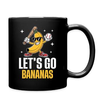 Bananen Baseball T-Shirt – Lustiges Bananen Shirt - Tasse einfarbig - Schwarz - Rechts