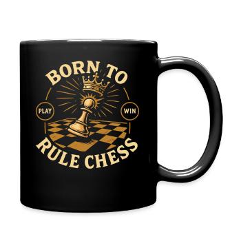 Born To Rule Chess Player King Queen - Full Colour Mug - black - Right