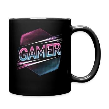 Chemise gamer avec style néon - Mug uni - noir - Droite
