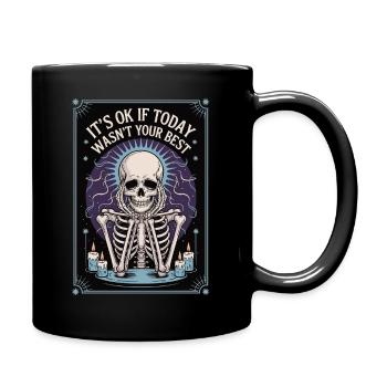 Skeleton Tarot Shirt – It's Okay - Full Colour Mug - black - Right