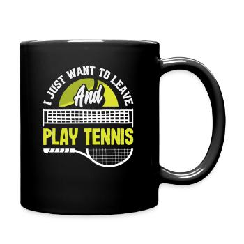 joueur de tennis veut juste jouer au tennis - Mug uni - noir - Droite
