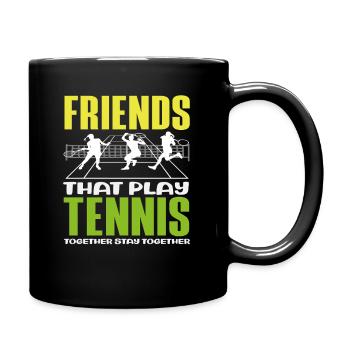 Tennis Players Friends Playing Tennis - Full Colour Mug - black - Right