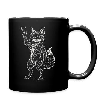 Rockmusik Metal Musik Lustiger Fuchs Heavy Metal - Tasse einfarbig - Schwarz - Rechts
