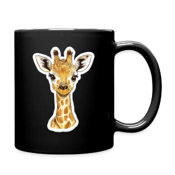 Giraffe - Tasse einfarbig - Schwarz - Rechts