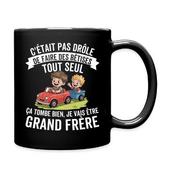 Futur Grand Frère Rigolo - Mug uni - noir - Droite