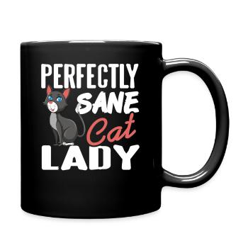Perfectly Sane Cat Lady Funny Sarcastic Pet Humor - Full Colour Mug - black - Right