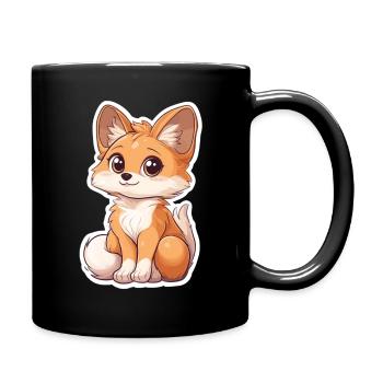 Fuchs - Tasse einfarbig - Schwarz - Rechts