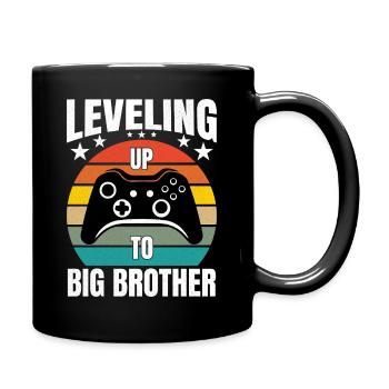 Leveling Up To Big Brother Gaming Gamer Brother - Full Colour Mug - black - Right