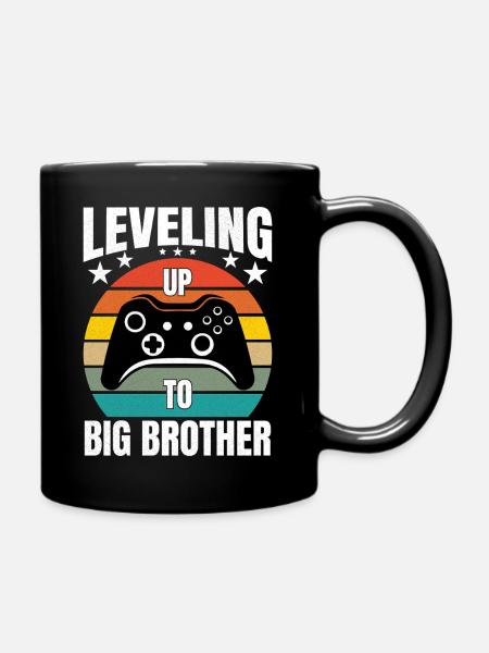 Leveling Up To Big Brother Gaming Gamer Brother - Tasse einfarbig - Schwarz