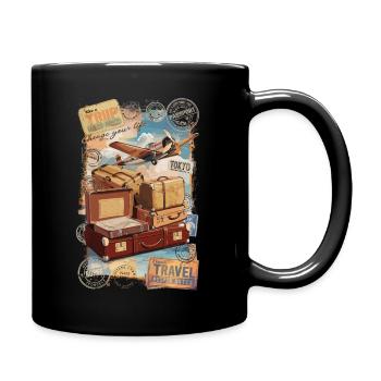 Chemise d’avion de voyage vintage - Mug uni - noir - Droite