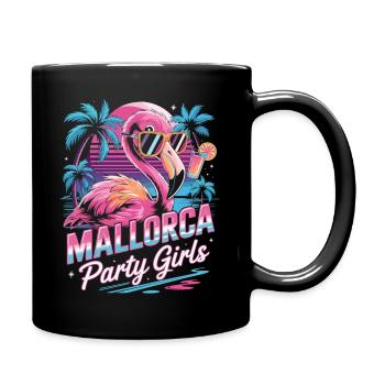 Mallorca Party Girls Flamingo Shirt - Tasse einfarbig - Schwarz - Rechts