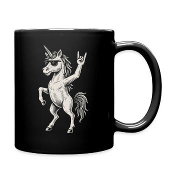 Licorne Rock Musique Drôle Heavy Metal Rétro Vibes - Mug uni - noir - Droite