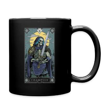 Carte de tarot Champion Guerrier squelette - Mug uni - noir - Droite