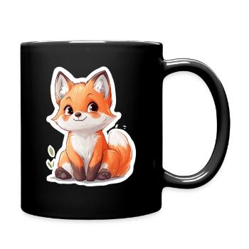 Fuchs - Tasse einfarbig - Schwarz - Rechts