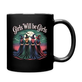 Girls Will Be Girls Witches Halloween Shirt - Full Colour Mug - black - Right