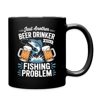 Pêche et dicton de bière - Mug uni - noir - Droite