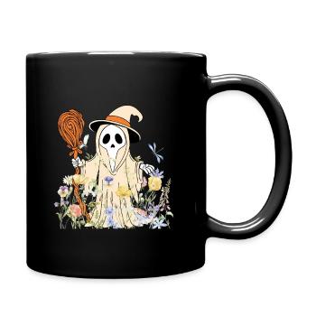 Faucheuse fantaisiste aux accents floraux - Mug uni - noir - Droite