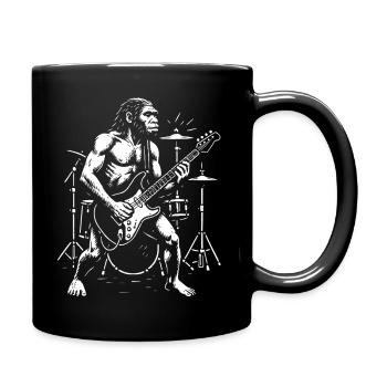 Wild Homo Erectus Guitarist in Chromatic Mode - Full Colour Mug - black - Right