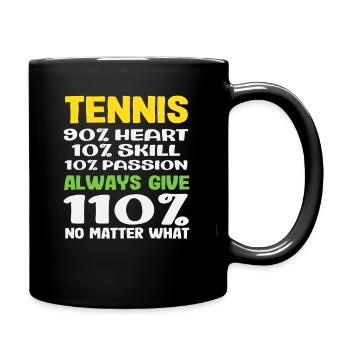 Tennis Player 90% Heart 110% Stake - Full Colour Mug - black - Right