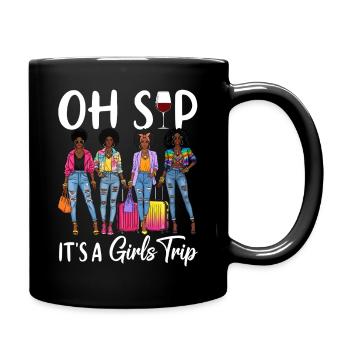 Stilvolle Girlstrip-Illustration - Tasse einfarbig - Schwarz - Rechts
