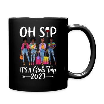 Stilvolle Mädelsreise 2027 Flugzeug - Tasse einfarbig - Schwarz - Rechts