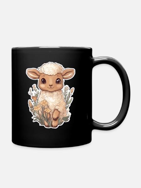 Schaf - Tasse einfarbig - Schwarz