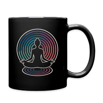 Zen-Meditation Wellenkreise - Tasse einfarbig - Schwarz - Rechts
