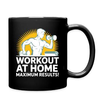 Fitness Motivation Home Workout Design - Tasse einfarbig - Schwarz - Rechts