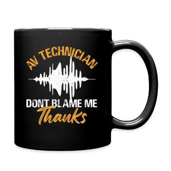 AV Technician Sound Wave Design - Tasse einfarbig - Schwarz - Rechts