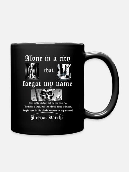 Alone in the City — Urban Noir - Full Colour Mug - black