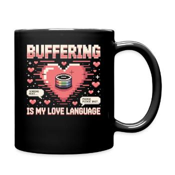 Pixel Herz Ladebalken - Tasse einfarbig - Schwarz - Rechts