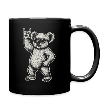 Rock Music Koala Heavy Metal Funny Design - Full Colour Mug - black - Right