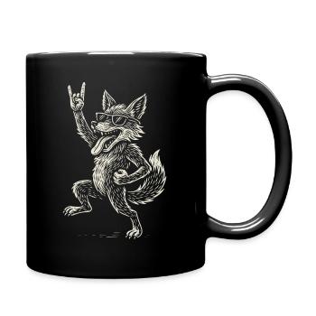 Fox aime la musique rock Musique métal Drôle - Mug uni - noir - Droite