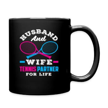 Mari et femme Partenaire de tennis pour la vie - Mug uni - noir - Droite