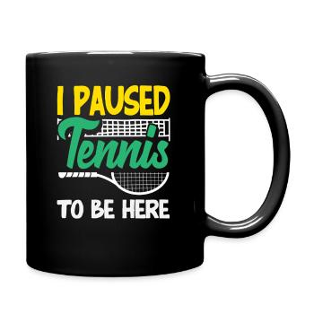 I paused tennis player - Full Colour Mug - black - Right
