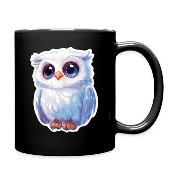 Eule - Tasse einfarbig - Schwarz - Rechts