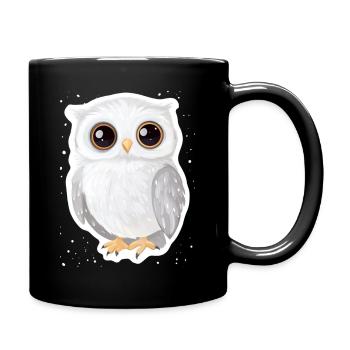 Eule - Tasse einfarbig - Schwarz - Rechts