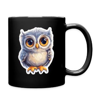 Eule - Tasse einfarbig - Schwarz - Rechts