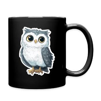 Eule - Tasse einfarbig - Schwarz - Rechts