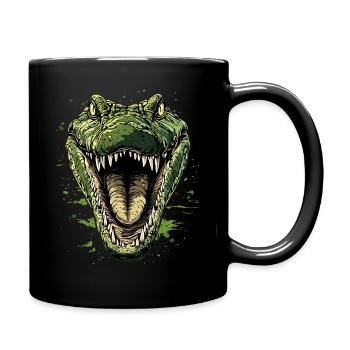 Krokodil Alligator Reptilien Kroko Liebe Krokodile - Tasse einfarbig - Schwarz - Rechts