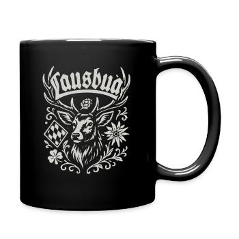 Lausbua - Festzelt, Bier und Gaudi - Tasse einfarbig - Schwarz - Rechts